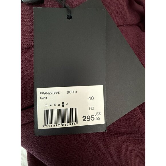 The Kooples Womens Burgundy Tailored Pants Trouser Straight Leg Career - Picture 6 of 16